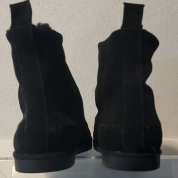Steve Madden Tommy Black Suede Wool Lining Booties - Picture 9 of 11